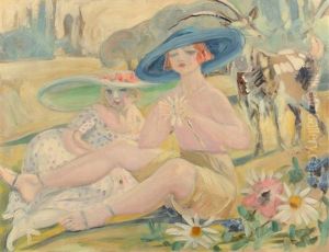 Femmes Aux Chapeaux Dans Un Parc Femmes Aux Chapeaux Dans Un Parc