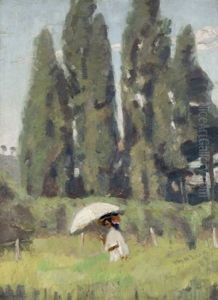 Autoportrait A L'ombrelle, Versailles, Ete
