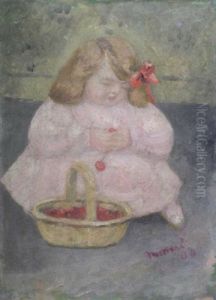 Jeune Fille Au Panier De Cerises by Jacqueline Marval