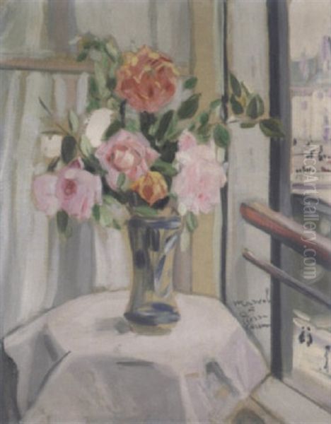 Vase Fleuri Devant Une Fenetre - view 1