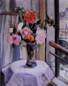 Bouquet De Roses A La Fenetre by Jacqueline Marval