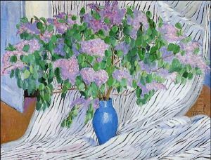 Voilage Et Vase De Lilas by Jacqueline Marval