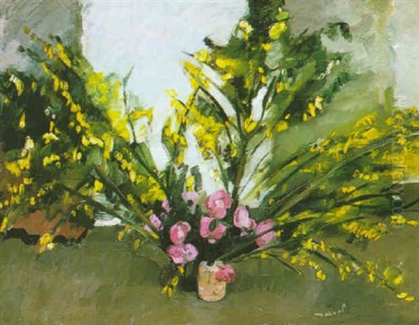 Grand Bouquet Aux Roses Et Mimosas - view 1