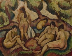 Beim Bade by Otakar Marvanek