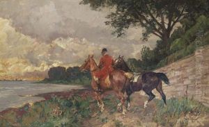 Rider At The Lake by Gustav Marx
