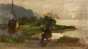 Landscape Painter At His Easel