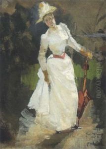 Dame In Weis by Gustav Marx