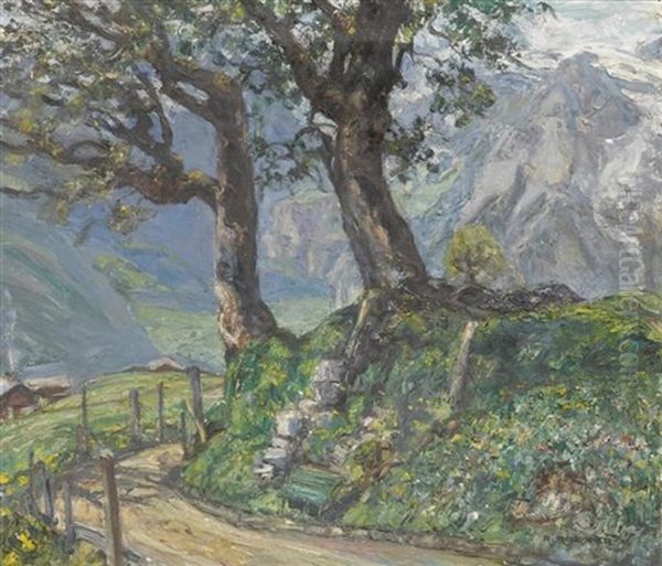 Landschaft Mit Zwei Grossen Baumen - view 1