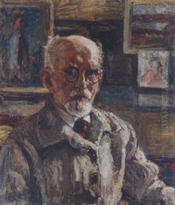 Selbstportrat Im Atelier by Alfred Marxer