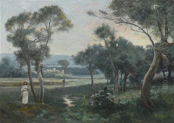 Sudliche Landschaft Mit Feldarbeiterinnen - view 1