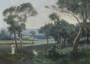 Sudliche Landschaft Mit Feldarbeiterinnen by Numa Marzocchi de Belluci