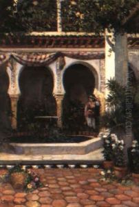Cour D'un Palais Algerois by Numa Marzocchi de Belluci