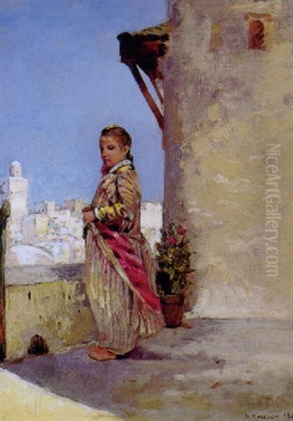 Jeune Fille Sur Une Terrasse D'alger - view 1