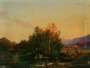 Badende Frauen (+ Badender Und Fischer In Seinem Boot; Pair) by Pietro Marzorati