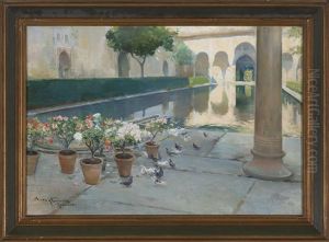 Patio De Los Arrayanes De La Alhambra by Arcadi Mas y Fondevila