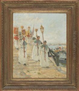 Procesion En Venecia by Arcadi Mas y Fondevila
