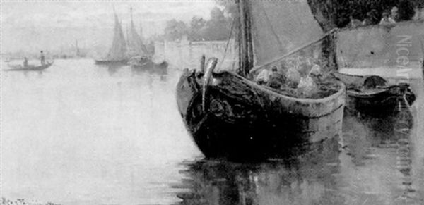 Figures In A Boat Before Venice - view 1