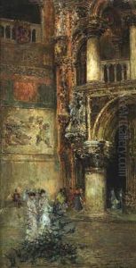 Feeding The Pigeons, Venice by Arcadi Mas y Fondevila