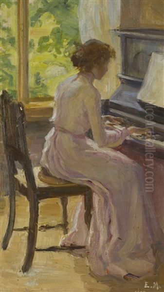Lady Playing The Piano - view 1
