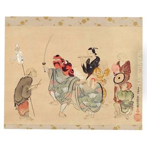 Shogatsu Shishimai Zu by Okumura Masanobu