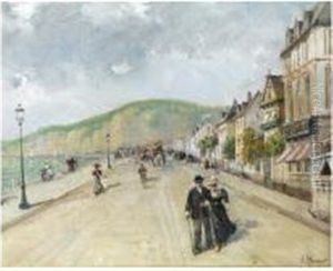 Promenade En Bord De Mer by Gustave Mascart