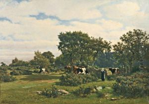 Troupeau Dans Les Genets by Camille Bernier