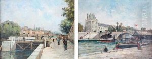 Quai De Seine, Paris (pair) by Gustave Mascart