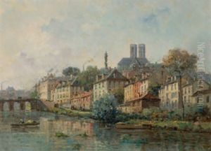 Stadt Am Fluss by Gustave Mascart