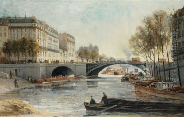 La Seine, Port Des Celestins, A La Tombee Du Jour - view 1