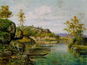 Flusslandschaft Mit Felsigen Ufern