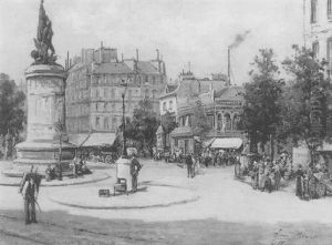 Vue D'une Place Animee by Gustave Mascart
