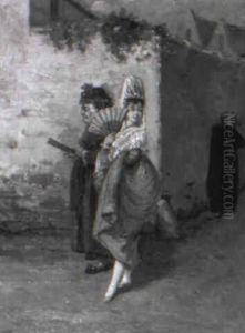 Madchen Und Kupplerin by Gustave Mascart