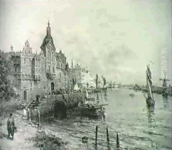 Boats On The Canal Of A Dutch Fishing Village - view 1