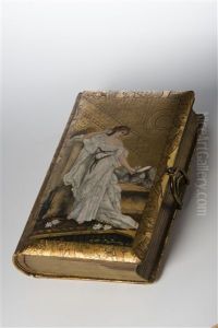 Photo Album With Figural Paintings On Plates by Karel Vitezslav Masek