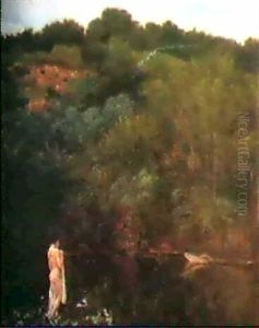 A Female Nude By A Lake by Karel Vitezslav Masek