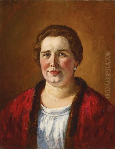 Portrait Of Ekaterina Ivanovna Kogan In A Red Cardigan - view 1