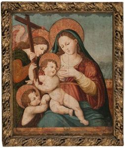 La Virgen De La Leche Con El Nino Y San Juanito by Vicente Masip