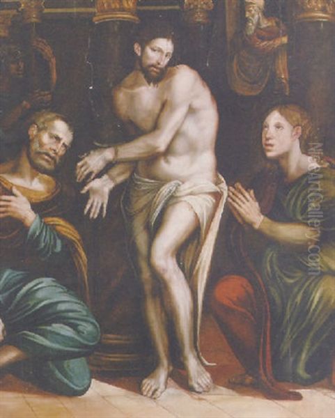 Christ At The Column With Saints John The Evangelist And Peter - view 1