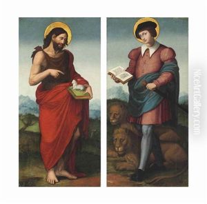 Saint John The Baptist; And Saint Mammas Of Caesarea by Vicente Juan (de Juanes) Masip