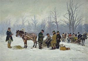 A Hunting Scene by Stanislaw Maslowski