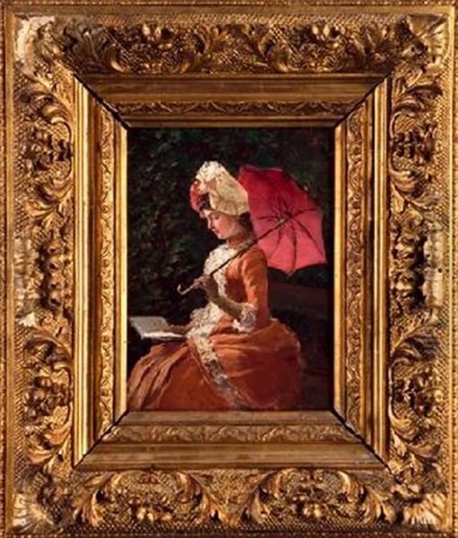 Dama Con Sombrilla Roja - view 1
