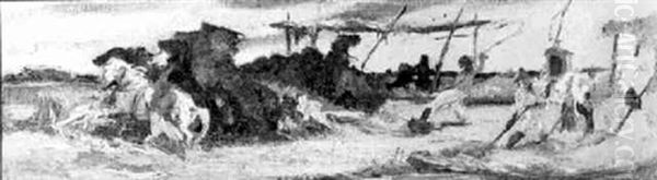 Threshing Corn In The Campagna - view 1