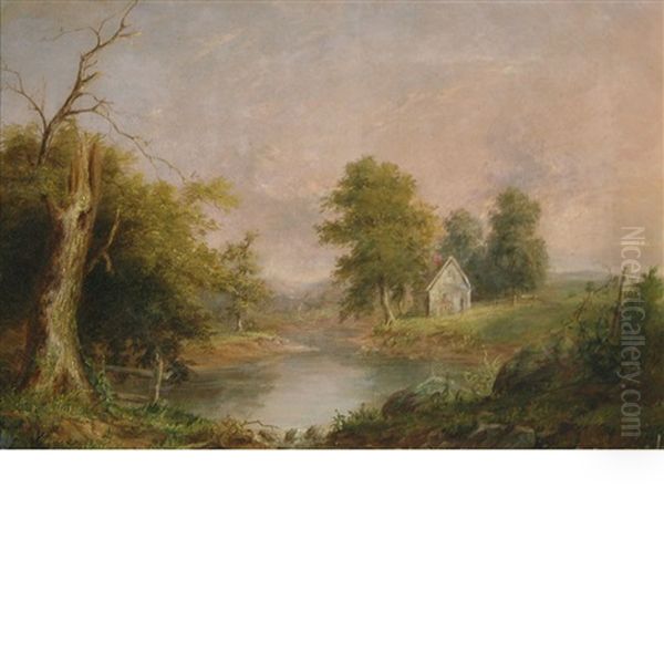 House By A Pond In A Landscape - view 1