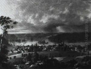 An Artist Painting A View Of The Susquehanna River, Pennsylvania by William Sanford Mason