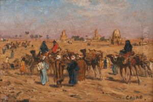 Caravane En Marche Pres Du Caire. by Edmund Berninger