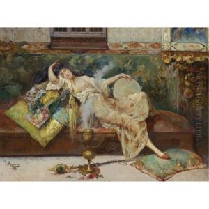 A Harem Odalisque by Francisco Masriera y Manovens