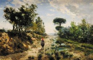 Berger Andalou Sur Le Chemin Du Village by Jose Maria Masriera y Manovens