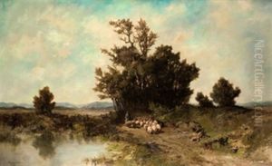 Paisaje Con Ovejas by Jose Maria Masriera y Manovens