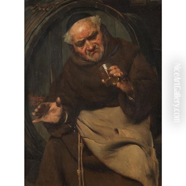Monk With Glass Of Wine - view 1