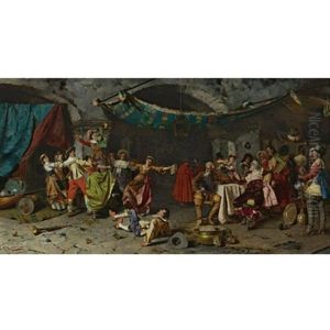 A Celebration In The Wine Cellar by Pompeo Massani